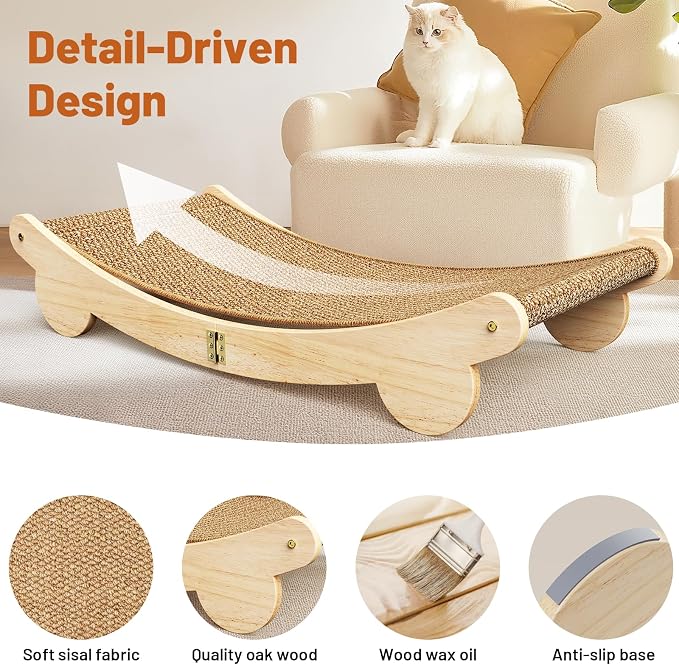 Extra Large 31.5 Cat Scratcher Bed - Sisal-Style Lounge for Indoor Cats