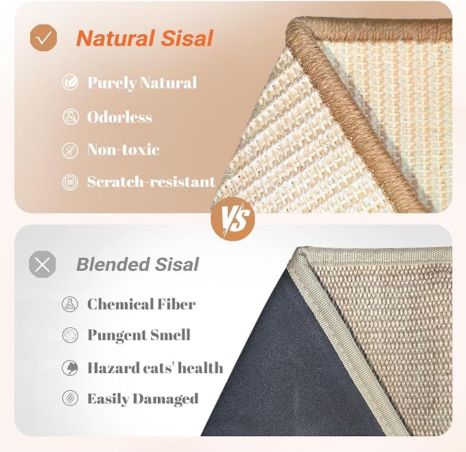 CHEERPALS Sisal Cat Scratcher Bed with Balls Wooden Cat Furniture(Large)
