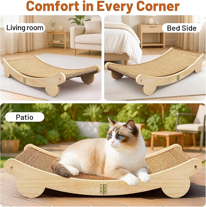 Extra Large 31.5 Cat Scratcher Bed - Sisal-Style Lounge for Indoor Cats